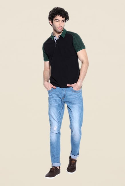 Cult Fiction Black Solid Polo T Shirt Cult Fiction Black Solid Polo T Shirt