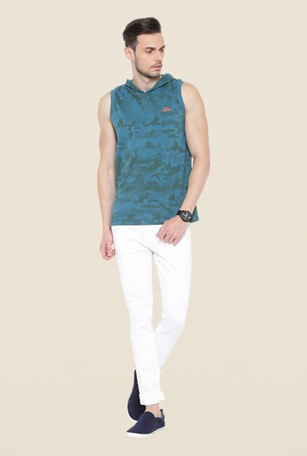 Cult Fiction Teal Printed T Shirt Cult Fiction Teal Printed T Shirt