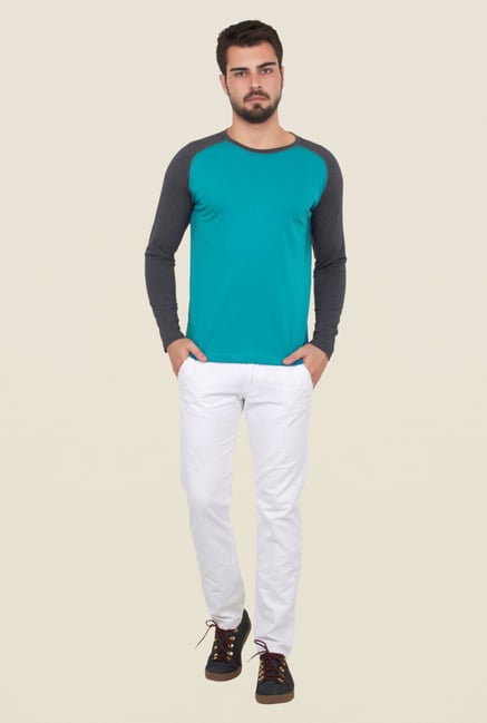 Cult Fiction Turquoise Solid T Shirt Cult Fiction Turquoise Solid T Shirt