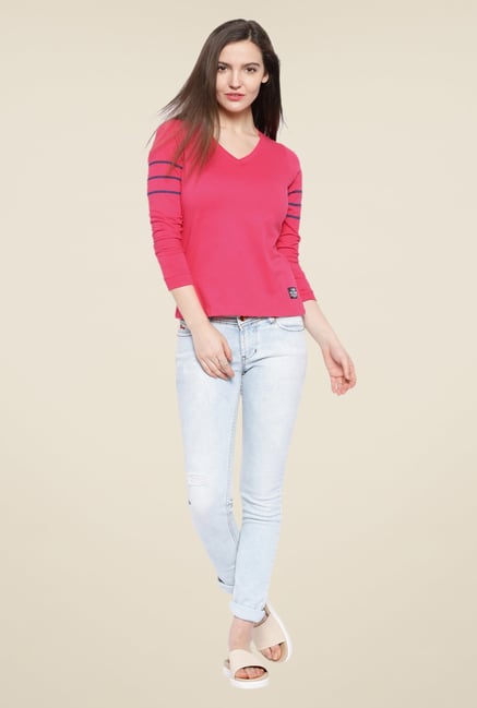 Cult Fiction Pink Solid T Shirt Cult Fiction Pink Solid T Shirt