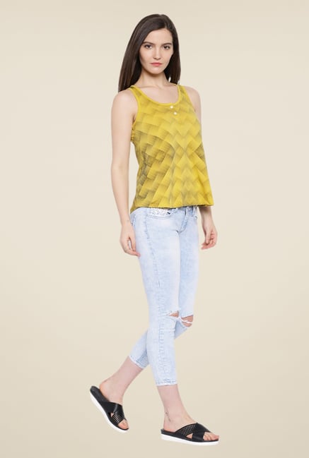 Cult Fiction Mustard Printed Top Cult Fiction Mustard Printed Top