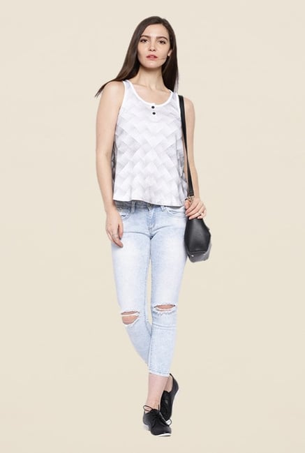 Cult Fiction White Printed Top Cult Fiction White Printed Top