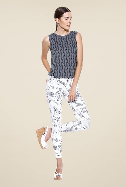 Cult Fiction Grey Printed Top Cult Fiction Grey Printed Top