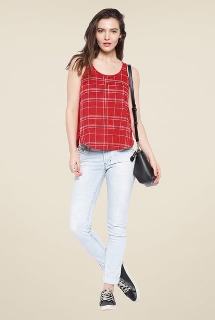 Cult Fiction Red Checks Top Cult Fiction Red Checks Top