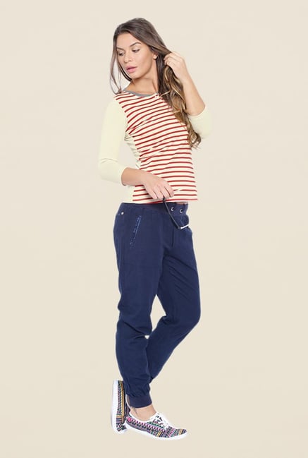 Cult Fiction Beige Striped T Shirt Cult Fiction Beige Striped T Shirt