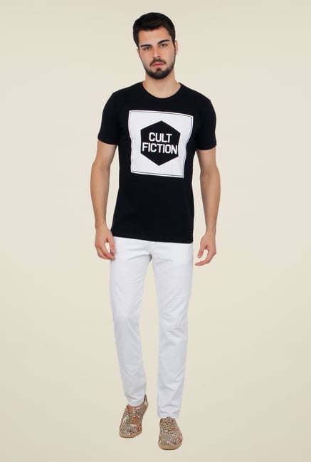 Cult Fiction Black Graphic Print T Shirt Cult Fiction Black Graphic Print T Shirt