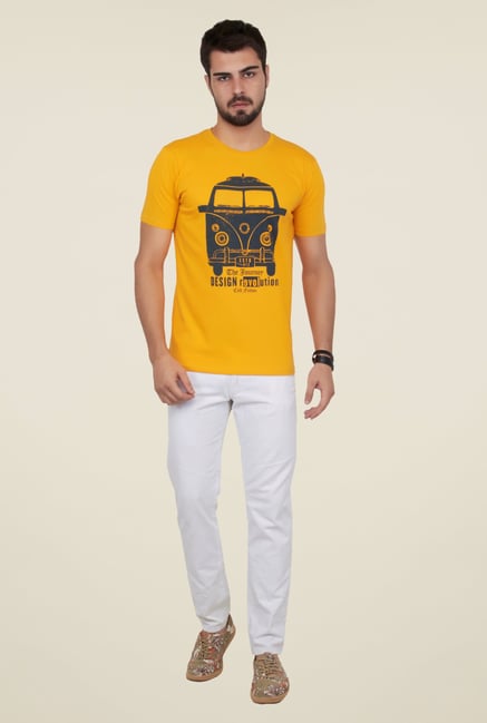 Cult Fiction Mustard Graphic Print T Shirt Cult Fiction Mustard Graphic Print T Shirt