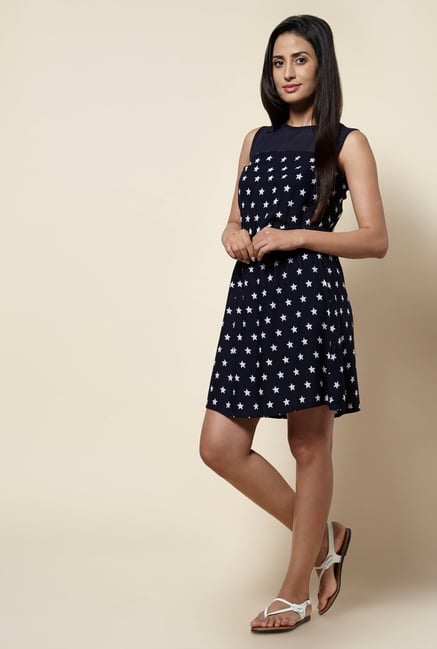 Zudio Navy Printed Dress Zudio Navy Printed Dress