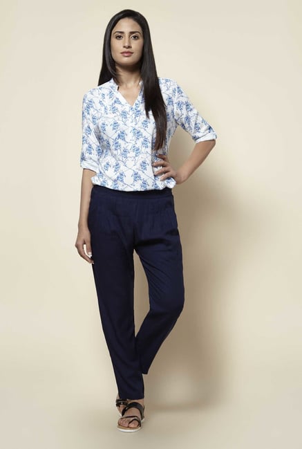 Zudio Navy Solid Pants Zudio Navy Solid Pants