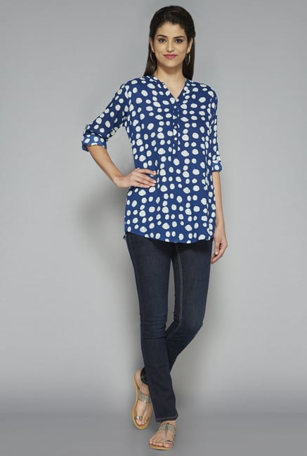 Utsa by Westside Indigo Printed Top Utsa by Westside Indigo Printed Top