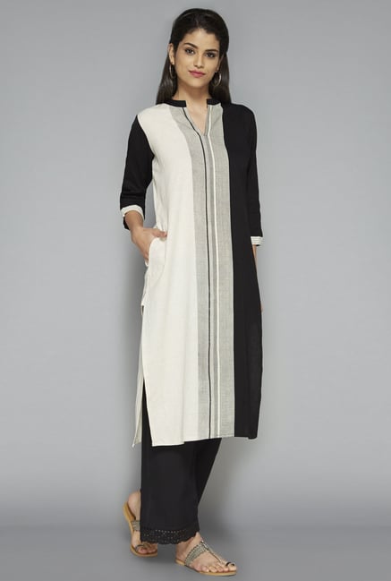 Utsa by Westside Black Striped Kurta Utsa by Westside Black Striped Kurta
