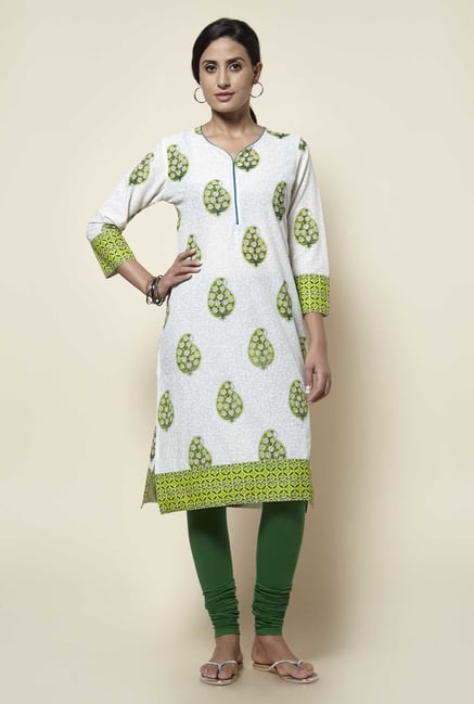 Zudio Off White Paisley Print Kurta Zudio Off White Paisley Print Kurta