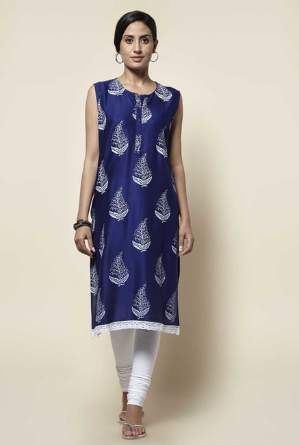 Zudio Indigo Printed Kurta Zudio Indigo Printed Kurta