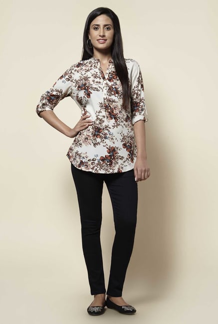 Zudio Beige Floral Print Blouse Zudio Beige Floral Print Blouse