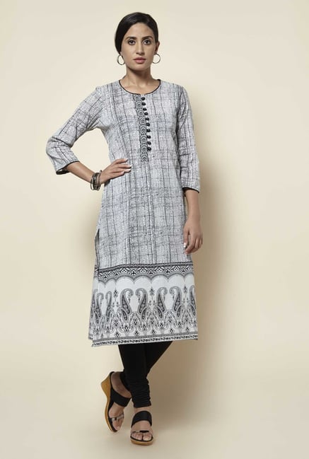 Zudio White Paisley Print Kurta Zudio White Paisley Print Kurta