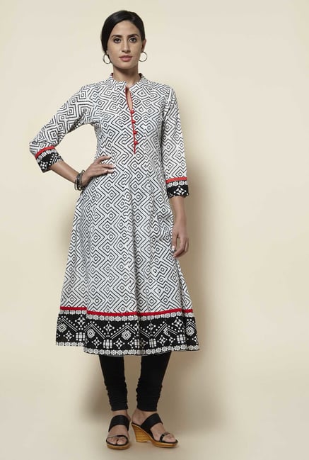 Zudio White Printed Kurta Zudio White Printed Kurta