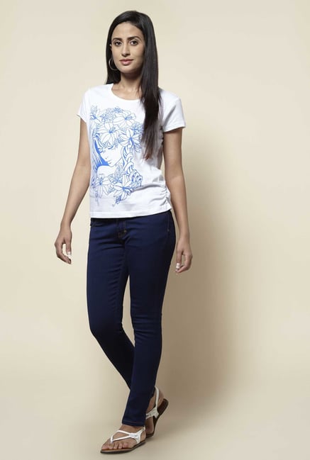 Zudio White Printed T Shirt Zudio White Printed T Shirt