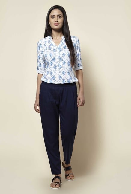 Zudio White Floral Print Blouse Zudio White Floral Print Blouse