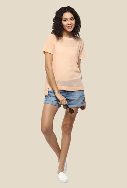 Femella Peach Solid Top Femella Peach Solid Top