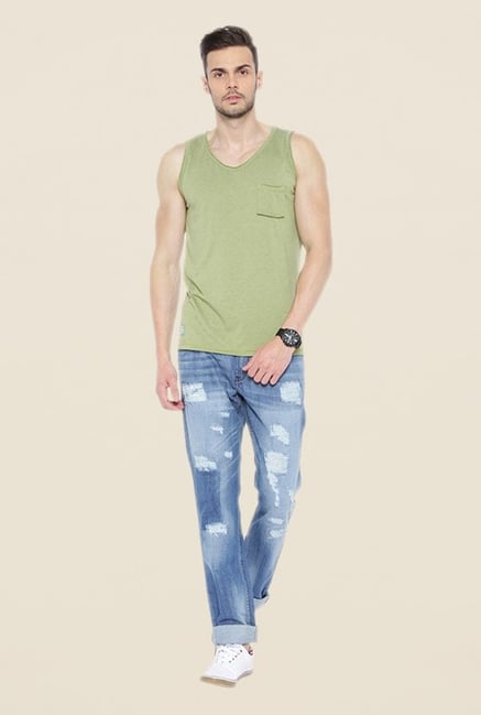 Cult Fiction Green Solid Vest Cult Fiction Green Solid Vest
