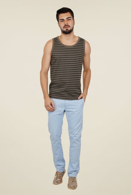 Cult Fiction Brown Striped Vest Cult Fiction Brown Striped Vest