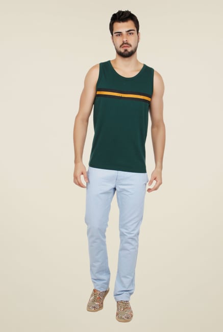 Cult Fiction Olive Striped Vest Cult Fiction Olive Striped Vest