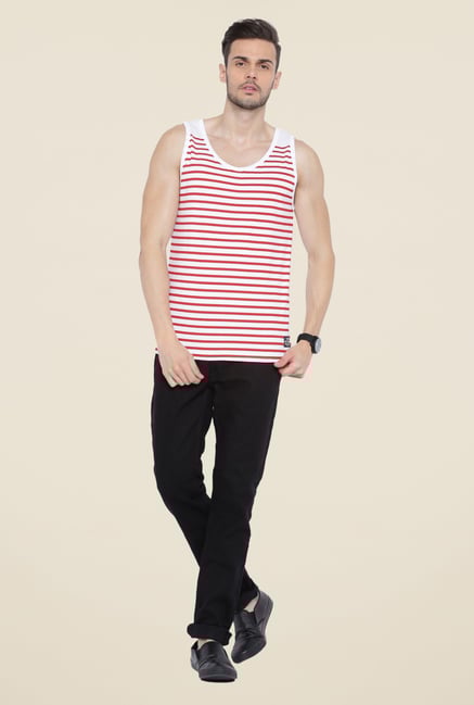 Cult Fiction White Striped Vest Cult Fiction White Striped Vest