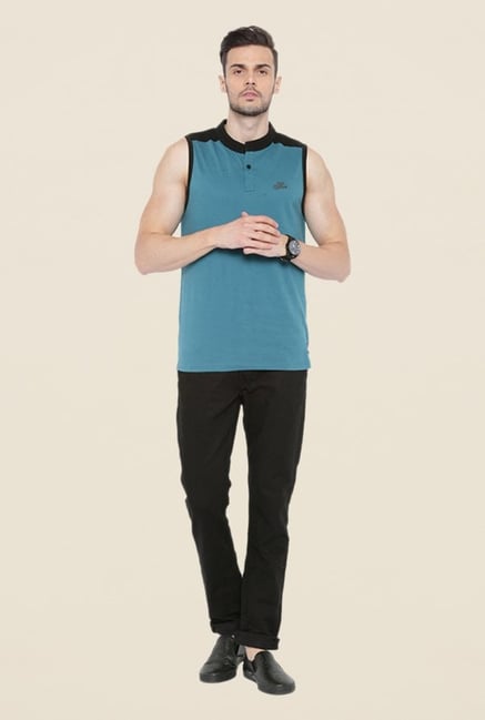 Cult Fiction Teal Solid Vest Cult Fiction Teal Solid Vest