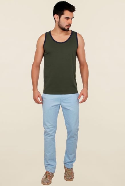 Cult Fiction Olive Solid Vest Cult Fiction Olive Solid Vest