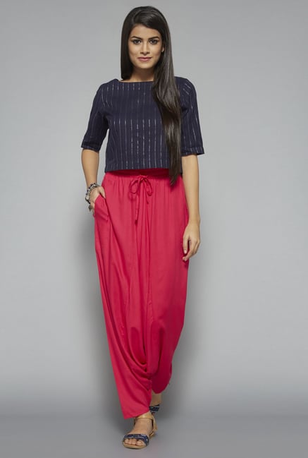 Bombay Paisley by Westside Dark Pink Dhoti Pant Bombay Paisley by Westside Dark Pink Dhoti Pant