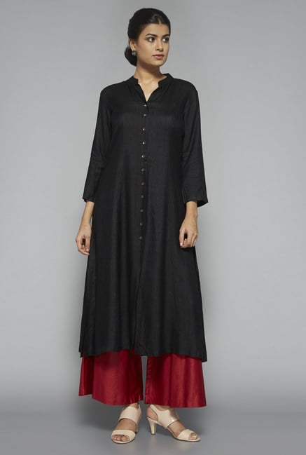 Zuba by Westside Maroon Solid Palazzo Zuba by Westside Maroon Solid Palazzo