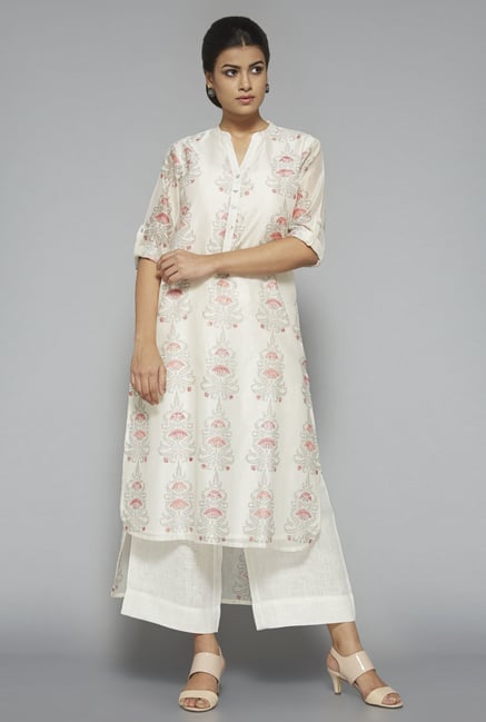 Zuba by Westside Off White Solid Palazzo Zuba by Westside Off White Solid Palazzo