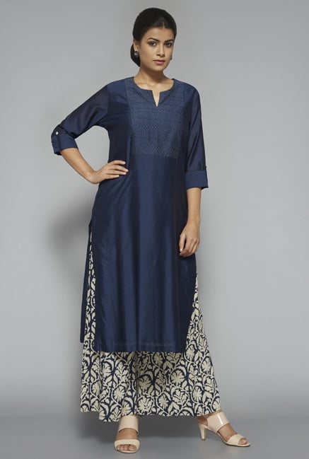 Zuba by Westside Navy Floral Print Palazzo Zuba by Westside Navy Floral Print Palazzo