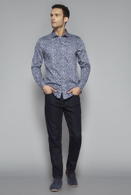 Ascot by Westside Navy Printed Shirt Ascot by Westside Navy Printed Shirt