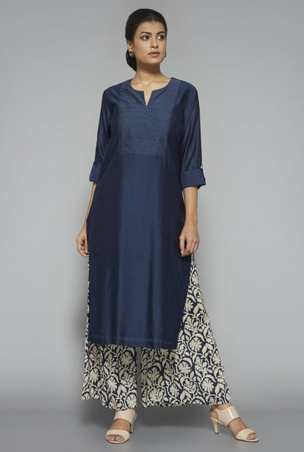 Zuba by Westside Navy Embroidered Kurta Zuba by Westside Navy Embroidered Kurta
