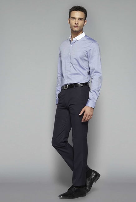 Weststreet by Westside Blue Solid Shirt Weststreet by Westside Blue Solid Shirt