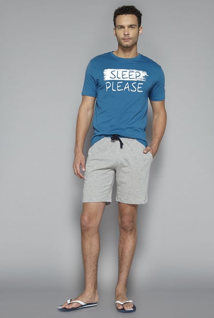 Bodybasics by Westside Teal Graphic Print T Shirt Bodybasics by Westside Teal Graphic Print T Shirt