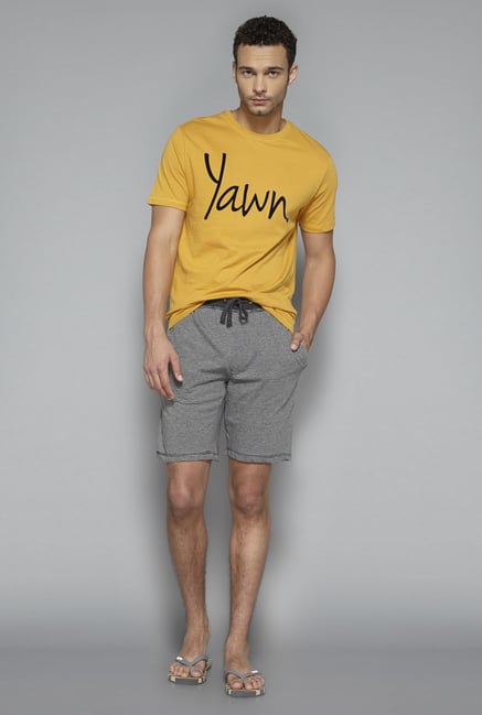 Bodybasics by Westside Grey Striped Shorts Bodybasics by Westside Grey Striped Shorts