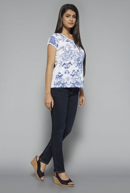 LOV by Westside White Floral Print Top LOV by Westside White Floral Print Top