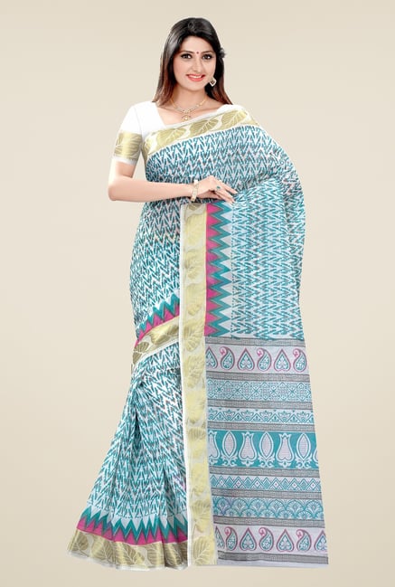 Triveni Multicolor Printed Blended Cotton Saree Triveni Multicolor Printed Blended Cotton Saree
