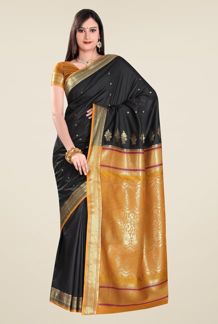 Triveni Black Printed Art Silk Saree Triveni Black Printed Art Silk Saree