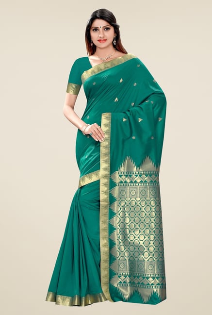 Triveni Green Printed Art Silk Saree Triveni Green Printed Art Silk Saree