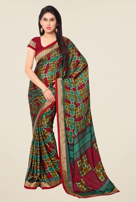 Triveni Multicolor Printed Faux Georgette Saree Triveni Multicolor Printed Faux Georgette Saree