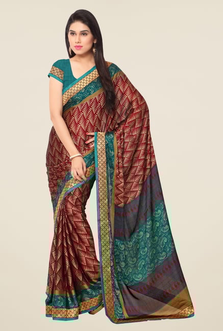 Triveni Multicolor Printed Faux Georgette Saree Triveni Multicolor Printed Faux Georgette Saree