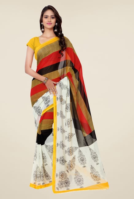 Triveni Multicolor Printed Faux Georgette Saree Triveni Multicolor Printed Faux Georgette Saree