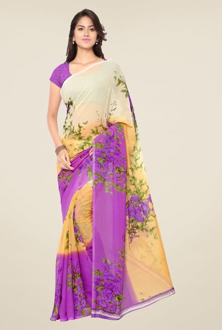 Triveni Multicolor Floral Faux Georgette Saree Triveni Multicolor Floral Faux Georgette Saree