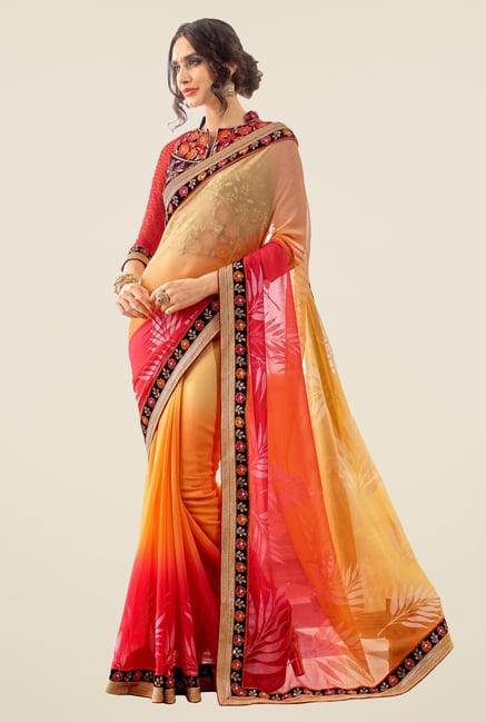 Triveni Multicolor Printed Faux Georgette Saree Triveni Multicolor Printed Faux Georgette Saree