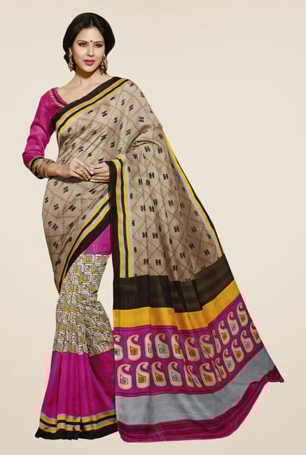 Triveni Multicolor Printed Bhagalpuri Khadi Free Size Silk Triveni Multicolor Printed Bhagalpuri Khadi Free Size Silk