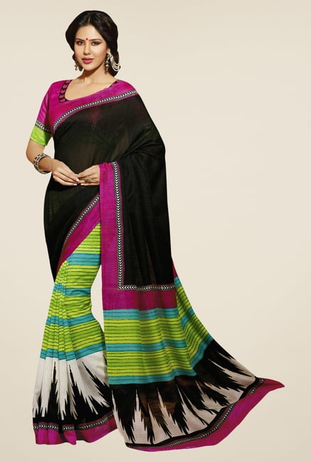Triveni Multicolor Printed Bhagalpuri Khadi Dry Clean Silk Triveni Multicolor Printed Bhagalpuri Khadi Dry Clean Silk