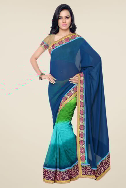 Triveni Multicolor Embroidered Free Size Saree Triveni Multicolor Embroidered Free Size Saree